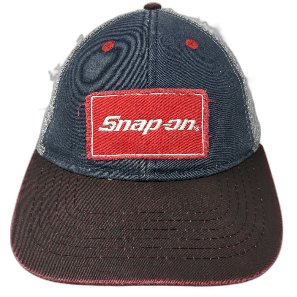 K-Products Snap-on Baseball Cap Blue One Size Mesh Trucker Patch Strapback Hat